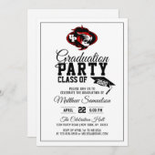 モダンな白の学校の卒業パーティー | ロゴを追加 招待状 (正面/裏面)