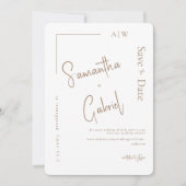 モダンな白の結婚式 Save the Date セーブザデート (正面)