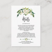 モダンな白の花が咲く花の手書きのディテール エンクロージャーカード (正面)