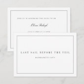 モダンな白の花嫁の前祝いパーティー招待状 招待状 (正面/裏面)