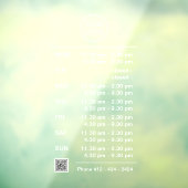 モダンな白の複合ビジネス営業時間ロゴQRコード ウィンドウサイン (シート3)