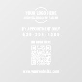 モダンな白ロゴQRコード 予約のみ ウィンドウサイン (シート)