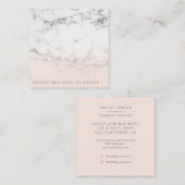 モダンな白人の大理石のグラデーションな化粧のプロフェッショナル スクエア名刺 (正面/裏面)