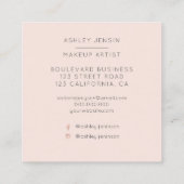 モダンな白人の大理石のグラデーションな化粧のプロフェッショナル スクエア名刺 (裏面)