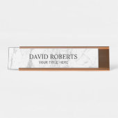 モダンな白人の大理石のプロフェッショナル デスクネームプレート (正面)