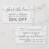 モダンな白人の大理石の毛の化粧のプロフェッショナル 紹介カード (正面/裏面)