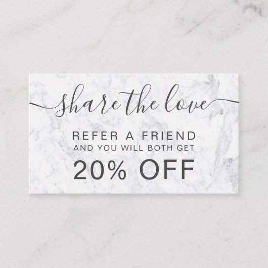 モダンな白人の大理石の毛の化粧のプロフェッショナル 紹介カード (正面)