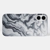 モダンな白大理石ケース - エレガントな黒の流れるデザイン Case-Mate iPhoneケース (裏面 (横))