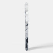 モダンな白大理石ケース - エレガントな黒の流れるデザイン Case-Mate iPhoneケース (裏面 / 左)