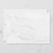 モダンな白大理石 ゴールド手書きフォト セーブザデート (裏面)
