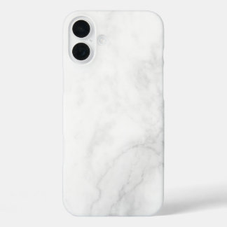 モダンな白大理石 iPhone 16 PLUSケース