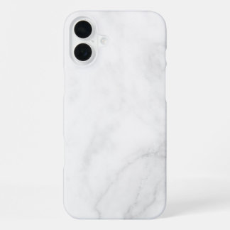 モダンな白大理石 iPhone 16 PLUSケース