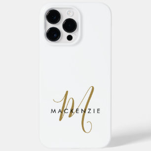 モダンな白金色の筆記体モノグラム Case-Mate iPhone 14 PRO MAXケース