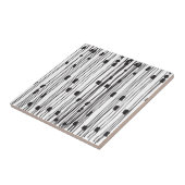 モダンな白黒のストライブ柄の点の正方形パターン タイル (側面)