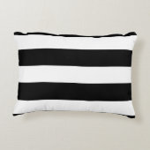モダンな白黒のストライプパターン アクセントクッション (裏面)