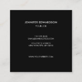 モダンな白黒のタータンチェックパターンプロフェッショナル スクエア名刺 (裏面)