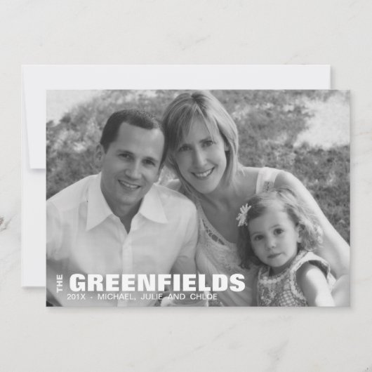 モダンな白黒のホリデー写真カード シーズンカード (正面)