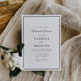 モダンな白黒のリハーサルディナー招待状 招待状