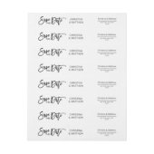 モダンな白黒の保存日付の結婚式 ラップアラウンドラベル (シート)