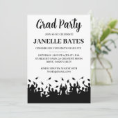 モダンな白黒の卒業パーティー招待状 招待状 (スタンド正面)