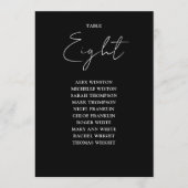 モダンな白黒の席次表 テーブルナンバー (正面)