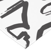 モダンな白黒の抽象芸術の落書きブラシストローク ショートテーブルランナー (コーナー)