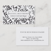 モダンな白黒の抽象芸術の落書きブラシストローク 名刺 (正面/裏面)