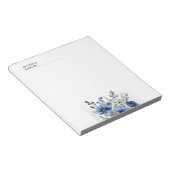 モダンな白黒の水彩花のデザイン ノートパッド (アングル)