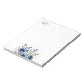 モダンな白黒の水彩花のデザイン ノートパッド (回転)