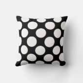 モダンな白黒の水玉模様パターン クッション (裏面)