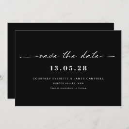 モダンな白黒の結婚式延期のお知らせ 招待状