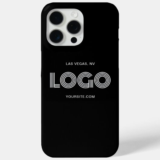 モダンな白黒の長方形ロゴ Case-Mate iPhoneケース (裏面)