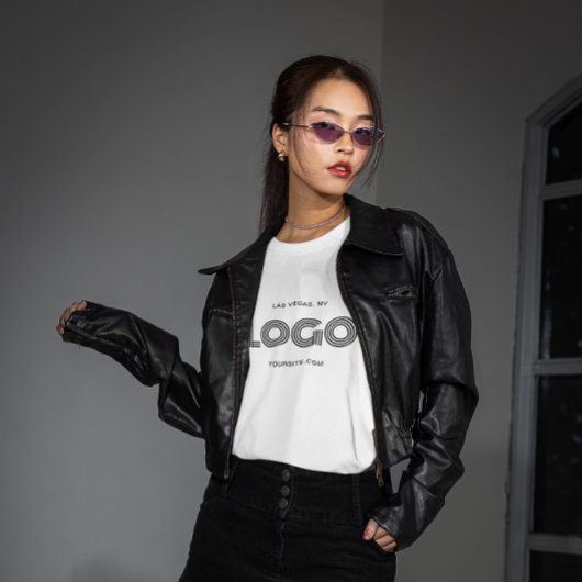 モダンな白黒の長方形ロゴ Tシャツ