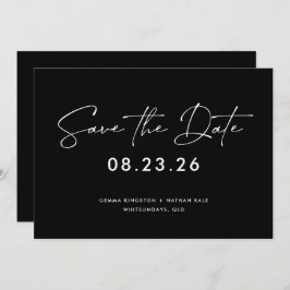 モダンな白黒のSave the Date 招待状