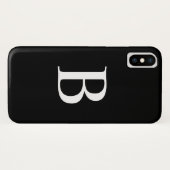 モダンな白黒はっきりしたなタイポグラフィのモノグラム Case-Mate iPhoneケース (裏面(横))