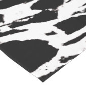 モダンな白黒はっきりしたな大理石パターン ショートテーブルランナー (コーナー)