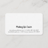 モダンな白黒イニシャル 名刺 (裏面)