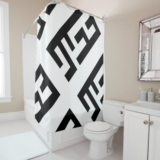 モダンな白黒シャワー・カーテン2 シャワーカーテン (インサイチュ)