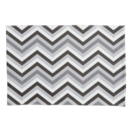 モダンな白黒ジグザグパターン 枕カバー (正面)