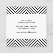 モダンな白黒ストライプの種族パターン スクエア名刺 (裏面)