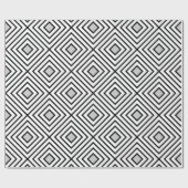 モダンな白黒ストライプの種族パターン ラッピングペーパー (フラット)