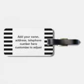 モダンな白黒ストライプパターン ラゲッジタグ (裏面横)