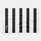 モダンな白黒ストライプ キッチンタオル (横)