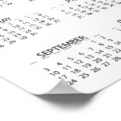 モダンな白黒タイポグラフィ 2017 カレンダー ポスター (角)