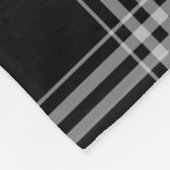 モダンな白黒タータンチェック家族のモノグラム フリースブランケット (角)
