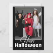 モダンな白黒ハロウィン写真 カード (正面)