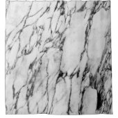 モダンな白黒ファッションの大理石パターン シャワーカーテン (正面)