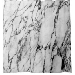 モダンな白黒ファッションの大理石パターン シャワーカーテン