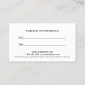 モダンな白黒メーキャップアーティストのアポイントメント 予約カード (裏面)