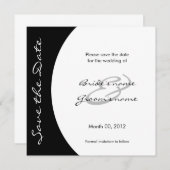 モダンな白黒保存日付カード セーブザデート (正面/裏面)